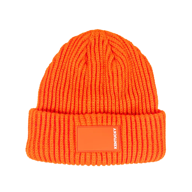 Kentucky Beanie Rubber Logo Orange-1